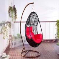 Black Outdoor Rattan Furniture / Hanging Swing Chair With Handrail