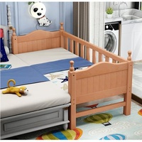 2021 contemporary new solid wood single crib boy bed widened and spliced queen bed girl princess bed with guardrail crib