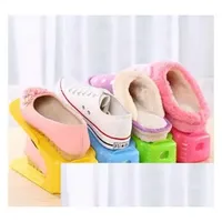 Storage Boxes Bins Double Layer Shoes Plastic Shoe Shelf Racks Durable Organizer Creative Cleaning Stand Convenient Drop Delivery H Ottsf