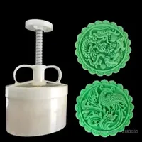 200g Dragon Phoenix Moon Cake Mold Household Green Bean Model Printing Embossed Ice Skin Pastry Baking and Grinding Tool 240830