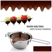 Baking Pastry Tools Ups Stainless Steel Chocolate Melting Pot Double Boiler Milk Bowl Butter Candy Warmer 6.8 Drop Delivery Home G Dhfmi