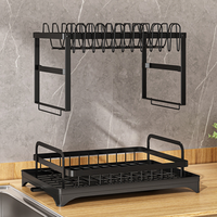 Tier racks Double layer dish drain rack iron bowls, chopsticks, knife and fork drain storage kitchen