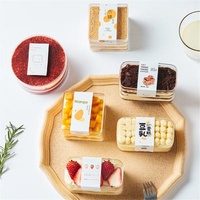 Wholesale Recyclable Plastic Slice Cake Container 6x9x3 Pastry Box Pineapple Cake Box Pastry Box With Clear Lid