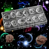 Twelve constellations shape baking chocolate mold kitchen polycarbonate chocolate moulds DIY chocolate form maker Pastry Tools 240729
