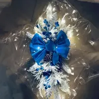 Christmas Wreaths For Front Door Xmas Stairway Handrail Christmas Decorations Artificial Winter Garland With Bow Stair Railing 240902