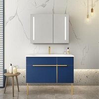 Modern Wall Mounting PVC Membrane Bathroom Cabinet Cabinet Leg Detachable Bathroom Cabinet