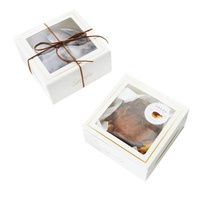 Recycled Materials Size Custom Logo Printing White Bakery Cake Pastry Boxes Packaging Kraft Paper Pastry Box Packaging With Clear Window