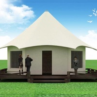 GLADAN Soundproof Sound Proof Membrane Hexagonal Sound Proof Membrane Strong Modular Structure 25sqm Safari Glamping Hotel Tent Lodge For Sale