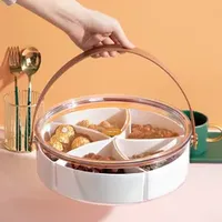 Hand-Held Fruit Plate with Lid Snack Box Creative Dried Pastry Plate Candy Fruit Plate