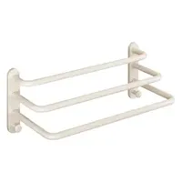 Fashion No Punch Milky White Adhesive Towel Rack Wall Mounted for Bathroom Towel Racks