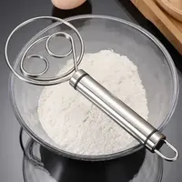Danish Dough Bread Whisk Stainless Steel Handle Kitchen Baking Tools Pastry Manual Mixer Egg Beater Self Turning Cream Utensils 241120