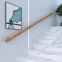 Customized Stair Handrail Wall Solid Wood Indoor Villa Attic Corridor Wooden Railing Kindergarten Children Wooden HandrailSimple