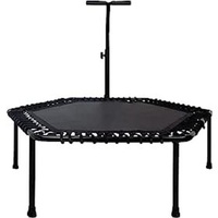 Black Hexagon Trampoline jumper with handrails exercise Training