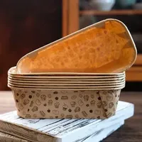 50pcs Baking Pans Paper Pan Loaf Bread Mold Toast Disposable Cakes Bakery Pastry Food Containers Kitchen Baking Tools 240729