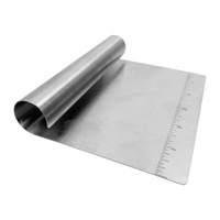 Disposable Pastry Scraper/Cutter Chopper Stainless Steel Mirror Polished with Measuring Scale Universal Cake, Pizza Cutter - Pastry Bre