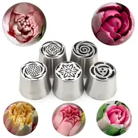 Arrivals 5 PCS Stainless Steel XL Russian Icing Nozzles Set Pastry Baking Tools Kit 240729