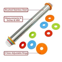 Pin Pin Baking Pin Stainless Steel Pastry Rolling Pin (Silicone Pastry Baking Mat - SOLD SEPARATELY)