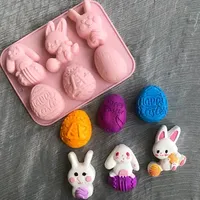Easter Party Cake Pastry Tools Rabbit Bunny Eggs Carrot Shaped 3D Chocolate Jelly Pudding Dessert Moulds