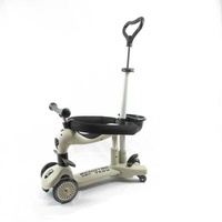 Other new can be pushed by hand 5 in 1 kids kick scooter with 3 wheels flashing LED PU seat and guardrail