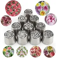 Arrivals 10 PCS Stainless Steel XL Russian Icing Nozzles Set Pastry Baking Tools Kit HBLBNOSET2 240729