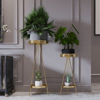 Europe Type Luxury Iron Flower Racks Indoor Living Room Flower Pot Racks Balcony Storage Plant