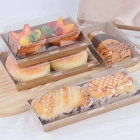 Custom Bakery Dessert Cookie Macaron Pastry Paper Packaging Transparent Cake Box With Clear Pvc Lid
