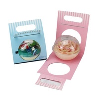 Recycled Materials Mousse Ball Cake With Handle Salad Christmas Ball Box Christmas Pastry Packaging Round Transparent Box