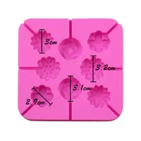 Flower Shape Silicone Round Lollipop Candy Molds Chocolate Cake Decorating Pastry Mould Silicone Lollipops Mold