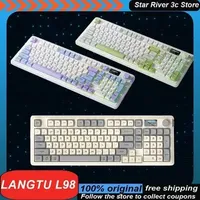 Langtu L98 Membrane Mute Keyboard Wireless 3mode Multifunctional Knob With Display Screen Laptop Office Customized Game KeyboardLX241031