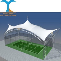 Alluminum Alloy PVC Coated Car Membrane Structure Tent White Structure Membrane Parking Canopy Tensile Tents