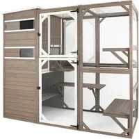 Cat Carriers Large Outdoor Catio Enclosures With Hidden Room 4 Story House For Outsider Indoor Cats Wooden Kitten Cage