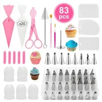 Kitchen 83PCS Home Made DIY Kit Plastic Stainless Steel Baking Fondant Pastry Cupcake Set Accessories Cake Decorating Supplies