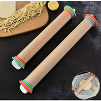 PUSELIFE Customizable Logo Adjustable Pastry Roller Wooden Rolling Pin
