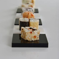 MIINGSHI Recyclable Custom Solid Rectangular Black White Acrylic Pastry Display Block