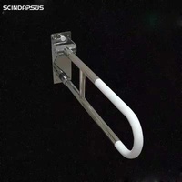 304 Stainless Steel+ABS Stainless Steel+ABS Contemporary Safety Toilet Grab Bar Unisex Anti-Slip Bathroom Handrail Nonsexual Washroom Accessories