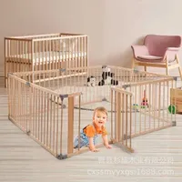 Baby Rail Solid wood walking fence protective fence indoor climbing mat for infants and children guardrail home game baby crawling mat H240828