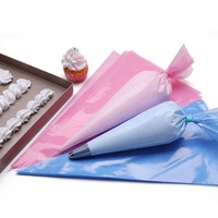 20pcs/pack Disposable Pastry Bag 16 Inch PE Blue Pink Cookie Cake Decorating Piping Bag