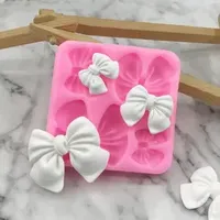 Baking Tools 1pcs Cute Knot Bow Molds Soft Silicone Fondant Resin Art Mould Cake Decoration Pastry Kitchen Accessories