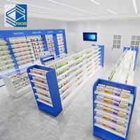 Custom Medical Showcase Pharmacy Store Racks Medical Store Counter Cabinets Interior Design Pharmacy Shelves