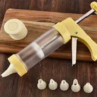 Stainless Steel Cake Cream Decorating Gun Nozzles Set DIY Pastry Muffin Extruder Flower Piece Decorations Suit Baking Tools 240729