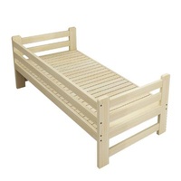FOLD DOWN FOR STORIES Kids Toddler Wooden Bed FOR SLEEPING, Bedroom Furniture Bed with Safety Guardrails Solid Pine