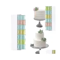 Baking Pastry Tools Icing Smoother Comb Set Dough Cake Scraper Fondant Spata Plain Smooth Jagged Edge Cutter Decoration Drop Deliv Dhnnl