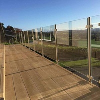 Modern U Channel Glass Fencing Metal Stair Handrail Stair Railing Indoor Railings Glass Stair Railing