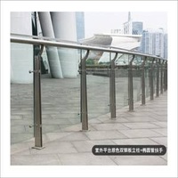 Modern Style Glass Railing Satin Aluminium Steel Handrail Outdoor Use Staircase Balcony Indoor Railing Tempered Glass