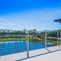 Ocean Handrail Terrace Balcony Railing , Outdoor Handrail Wire Cable Railings