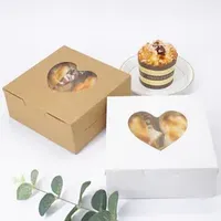 Wholesale Cake Baking Paper Box with Window Paperboard Packaging Box for Cookies Pastry