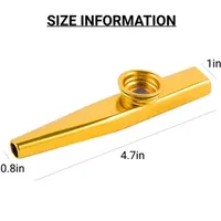 Kazoo Golden Aluminum Alloy with Membrane Flute Diaphragm Mouth Kazoos Musical Instruments