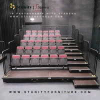 Indoor Portable Retractable Lecture Hall / Church / School Stunity Seat Bleacher With Guardrail