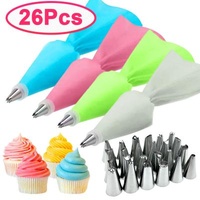 Viable 8/26Pcs/Set Silicone Pastry Bag Tips Kitchen Cake Icing Cream Cake Piping Decorating Tools