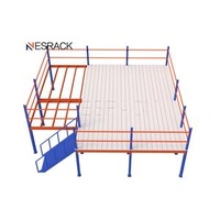 NELSON Industrial Double Mezzanine Platform Powder Coating Steel Office Mezzanine Floor Rack for Stacking Racks Shelves
